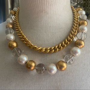 Designer Anne Klein Multi Strand Chunky Necklace Signed
